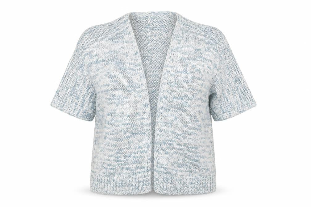 Front view of Gap women’s white v-neck cotton cardigan jumper, size L