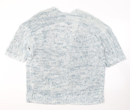 Gap Womens White V-Neck  Cotton Cardigan Jumper Size L