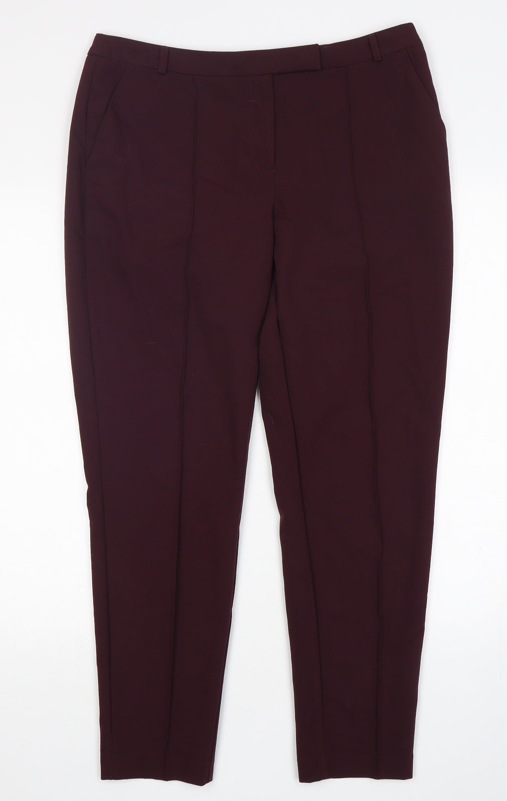 George Womens Purple  Polyester Trousers  Size 12 L28 in Regular Button