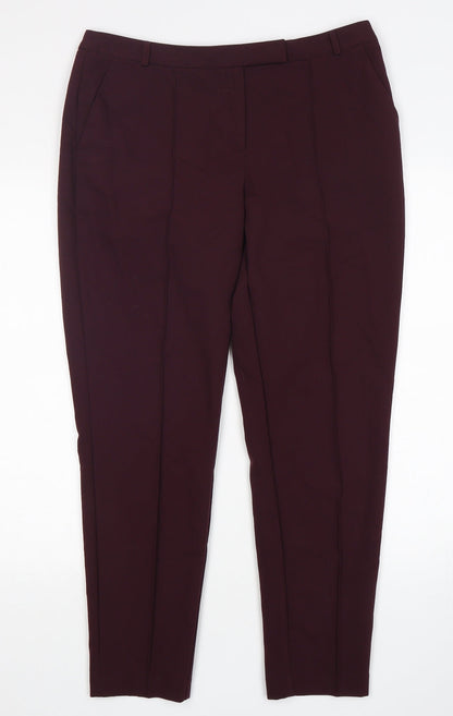 George Womens Purple  Polyester Trousers  Size 12 L28 in Regular Button