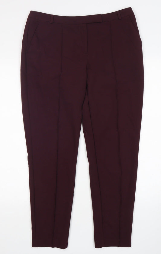 George Womens Purple  Polyester Trousers  Size 12 L28 in Regular Button