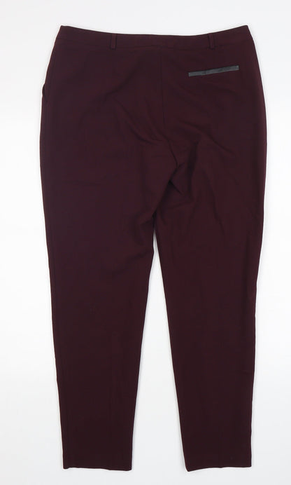 George Womens Purple  Polyester Trousers  Size 12 L28 in Regular Button