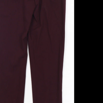 George Womens Purple  Polyester Trousers  Size 12 L28 in Regular Button