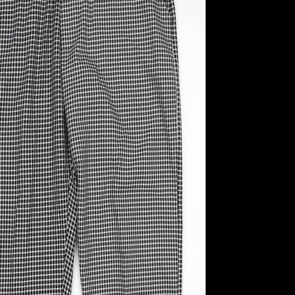 BoohooMAN Mens Multicoloured Check Polyester Trousers  Size M L29 in Regular Button