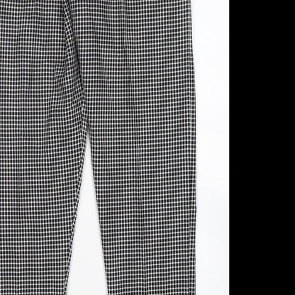 BoohooMAN Mens Multicoloured Check Polyester Trousers  Size M L29 in Regular Button