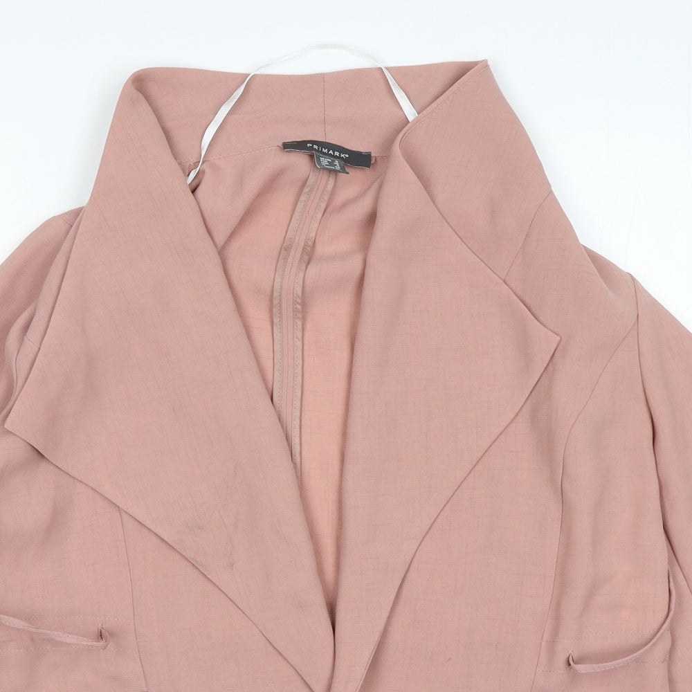 Primark Womens Pink   Jacket Blazer Size 8  Tie
