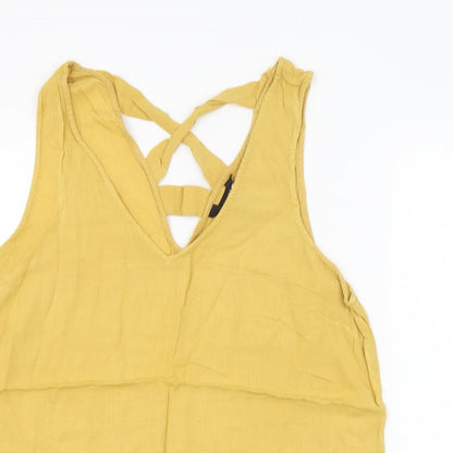 Womens UK Size 10 New Look Yellow Tunic Tank