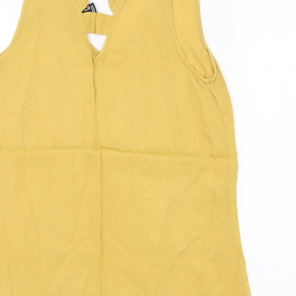 Womens UK Size 10 New Look Yellow Tunic Tank