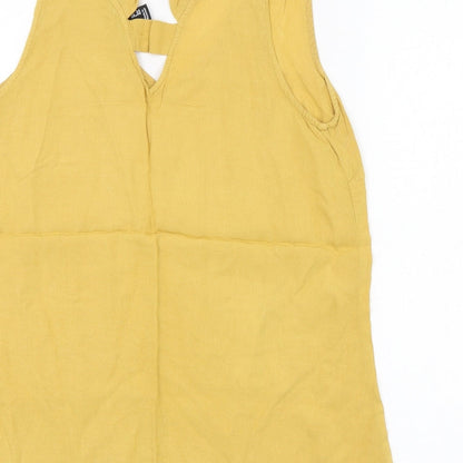 Womens UK Size 10 New Look Yellow Tunic Tank