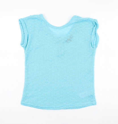 Womens UK Size 8 New Look Blue Basic T-Shirt
