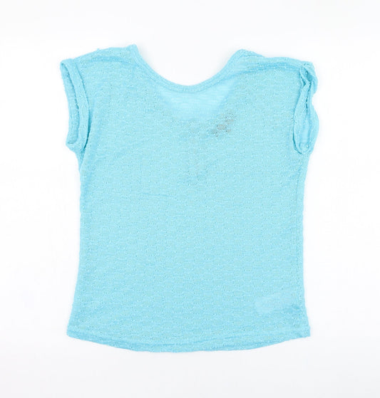Womens UK Size 8 New Look Blue Basic T-Shirt