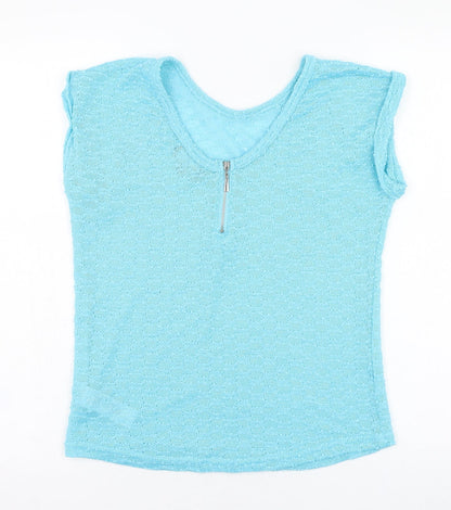Womens UK Size 8 New Look Blue Basic T-Shirt
