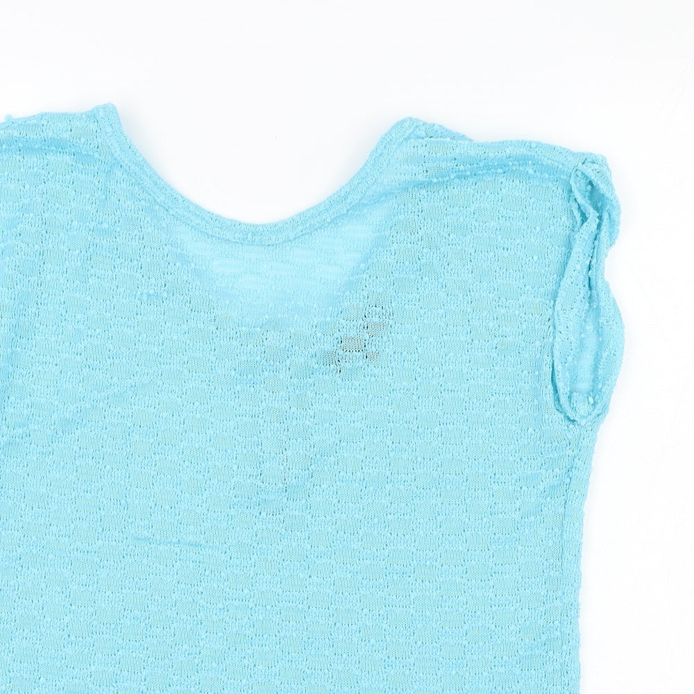 Womens UK Size 8 New Look Blue Basic T-Shirt