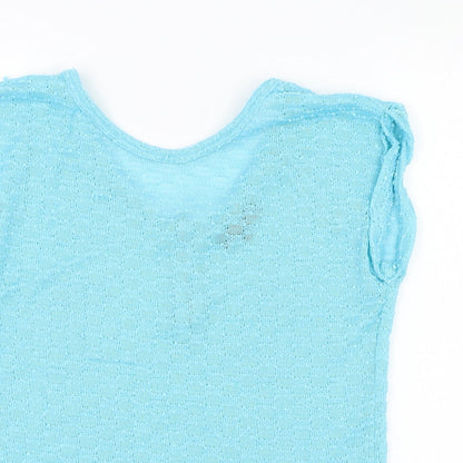 Womens UK Size 8 New Look Blue Basic T-Shirt