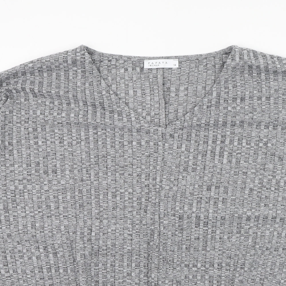 Womens UK Size 14 Papaya Grey Pullover Jumper