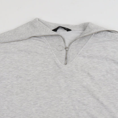 F&F Womens Grey High Neck  Cotton Pullover Jumper Size 16