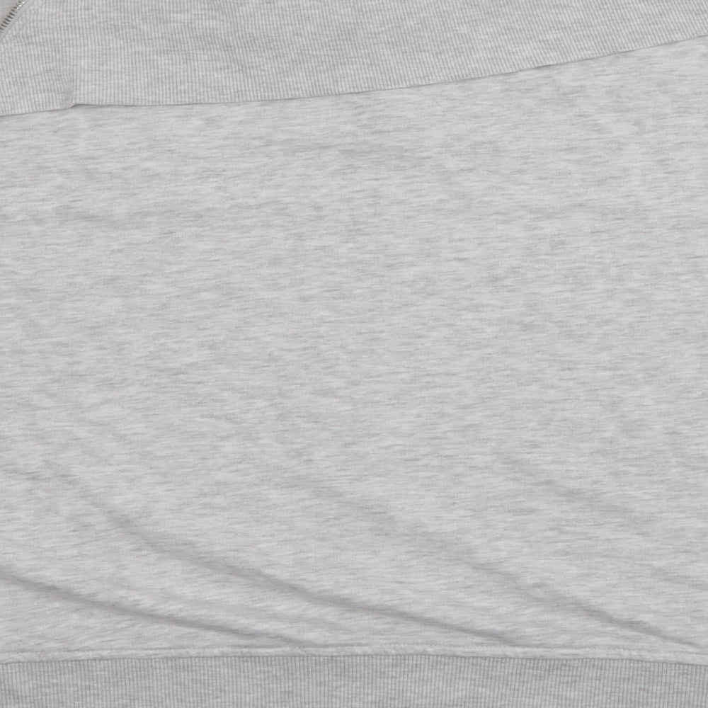 F&F Womens Grey High Neck  Cotton Pullover Jumper Size 16