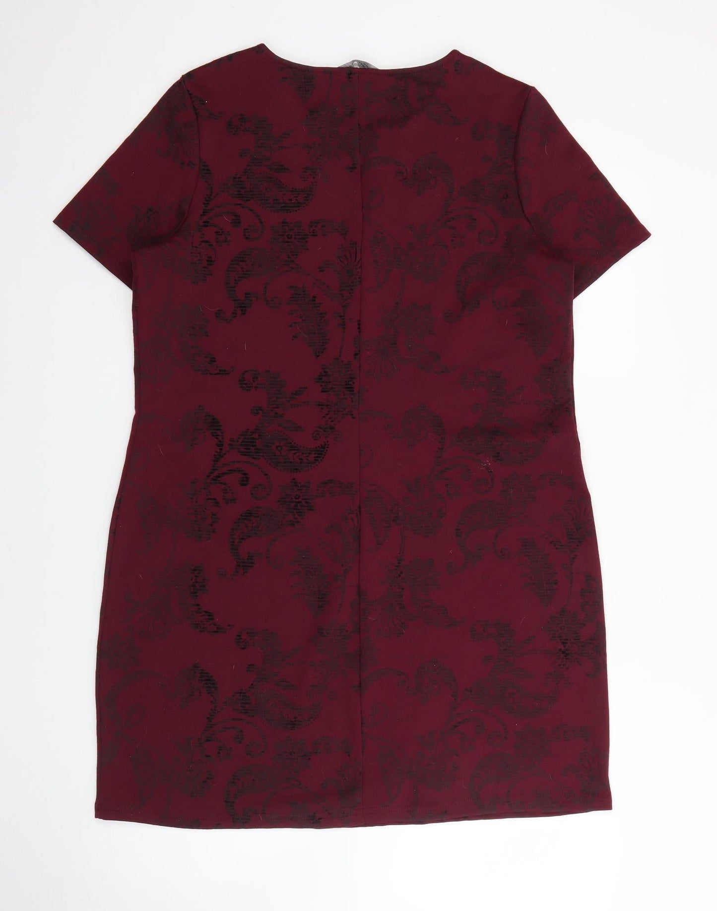 Dorothy Perkins Womens Purple Geometric Polyester Jumper Dress  Size 14  Round Neck