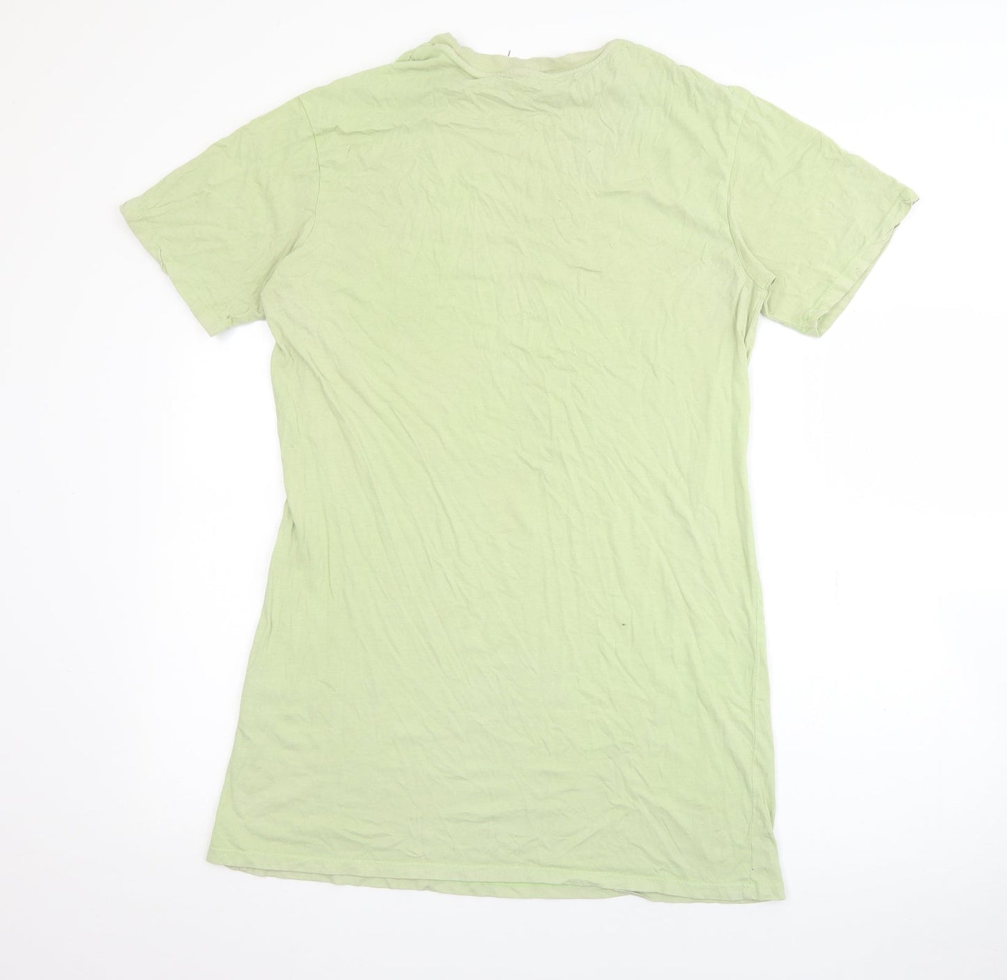 H&M Womens Green  Cotton T-Shirt Dress  Size XS  Crew Neck