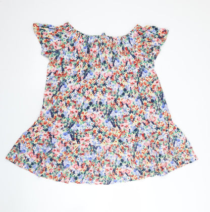 Peacocks Womens Multicoloured Geometric Viscose Shift  Size M  Boat Neck