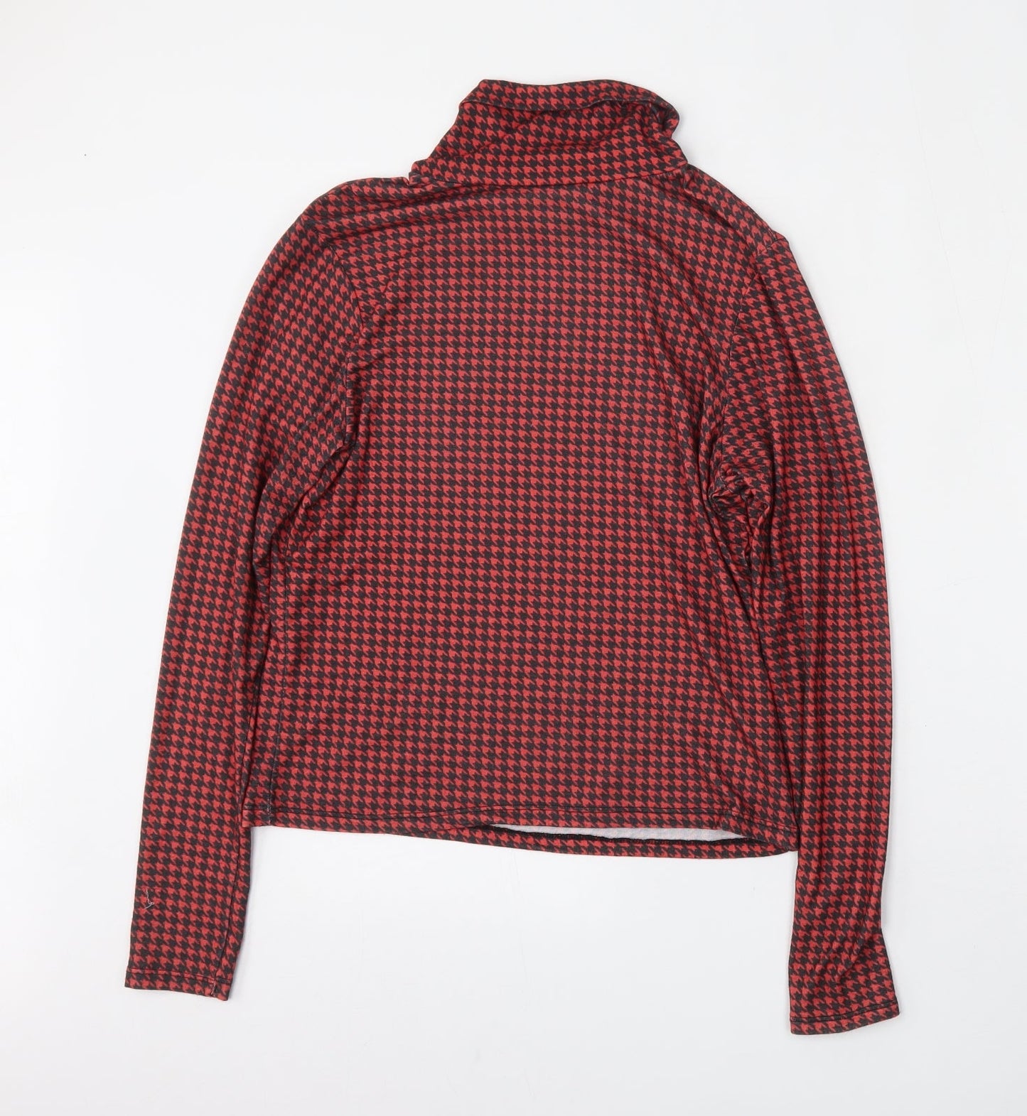 Primark Womens Multicoloured Roll Neck Houndstooth Polyester Pullover Jumper Size 10