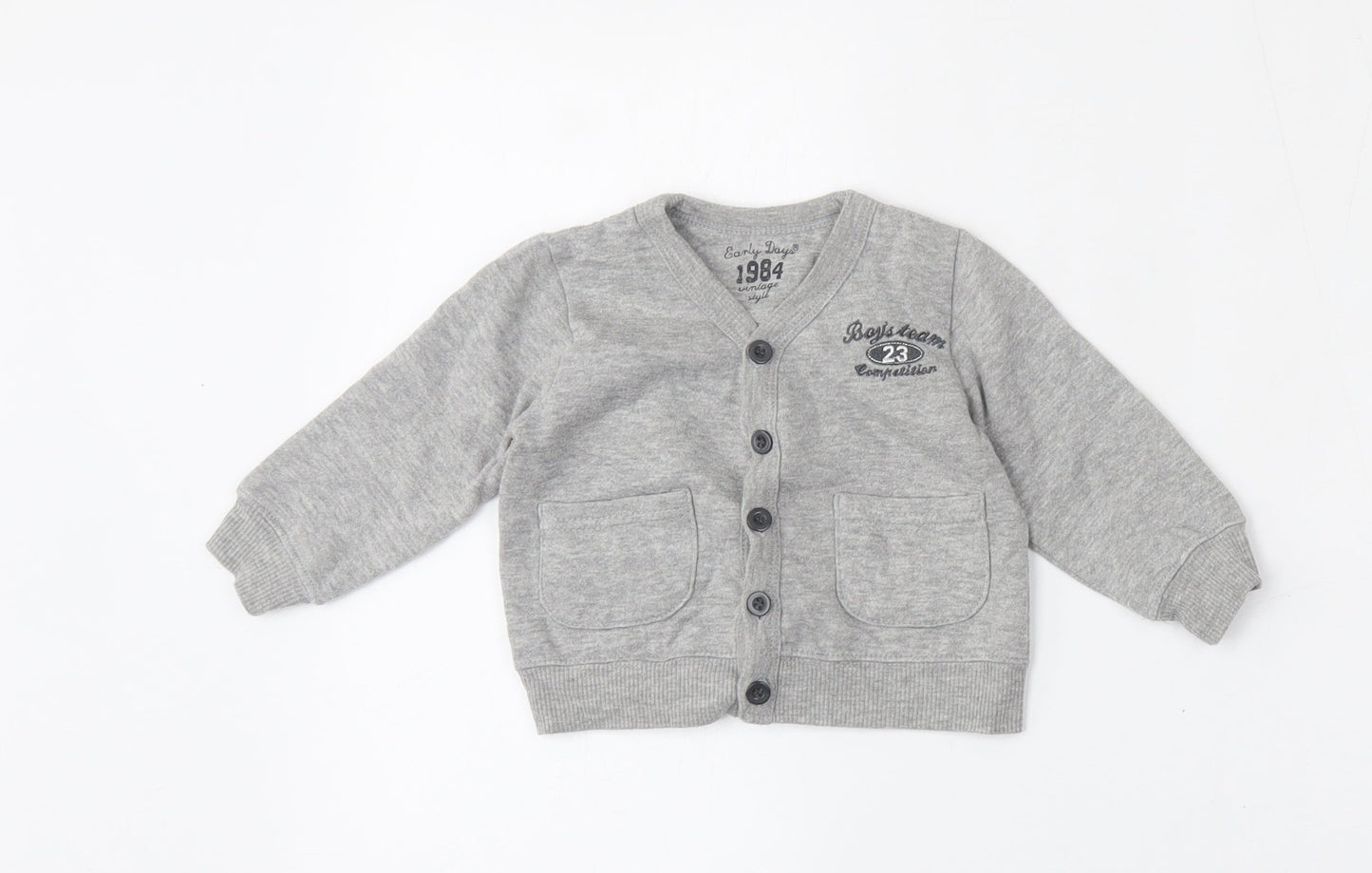 Early Days Baby Grey  Cotton Cardigan Jumper Size 6-9 Months  Button