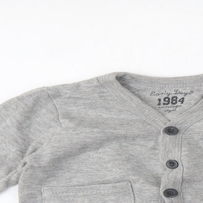 Early Days Baby Grey  Cotton Cardigan Jumper Size 6-9 Months  Button