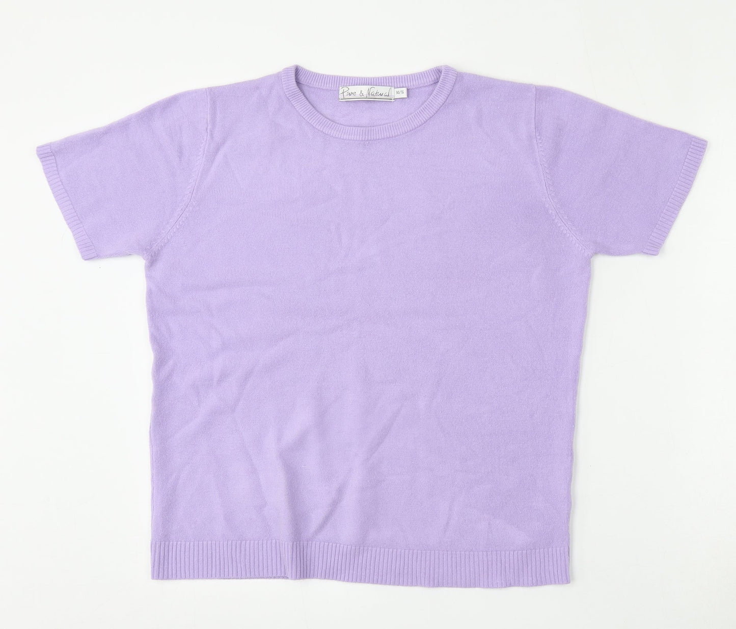 Womens UK Size 14 Pure & Natural Purple Pullover Jumper