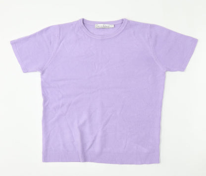 Womens UK Size 14 Pure & Natural Purple Pullover Jumper