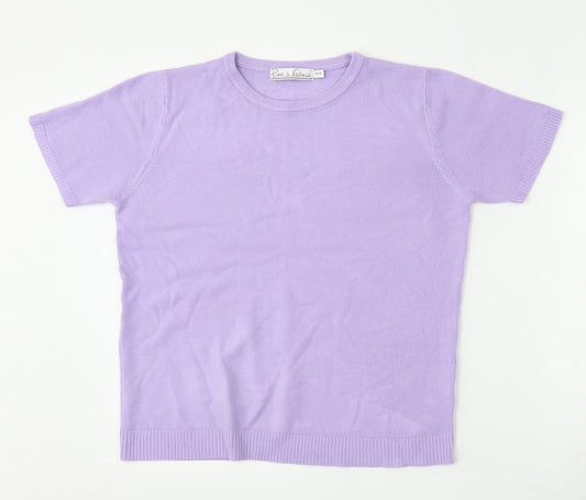 Womens UK Size 14 Pure & Natural Purple Pullover Jumper