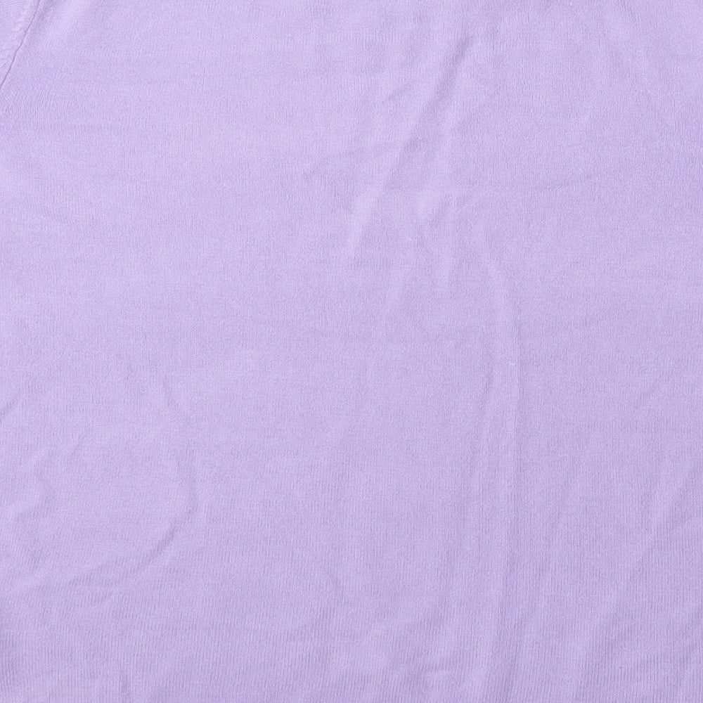 Womens UK Size 14 Pure & Natural Purple Pullover Jumper
