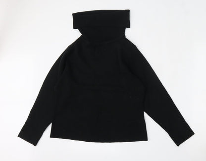 Donna Lewis Womens Black Roll Neck  Acrylic Pullover Jumper Size M