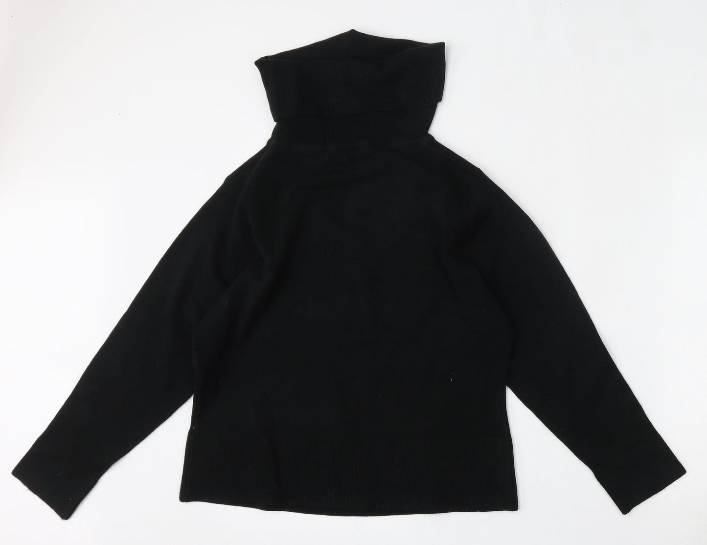 Donna Lewis Womens Black Roll Neck  Acrylic Pullover Jumper Size M