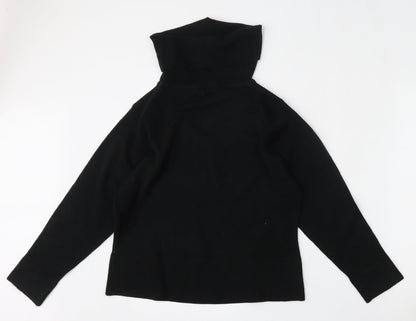 Donna Lewis Womens Black Roll Neck  Acrylic Pullover Jumper Size M