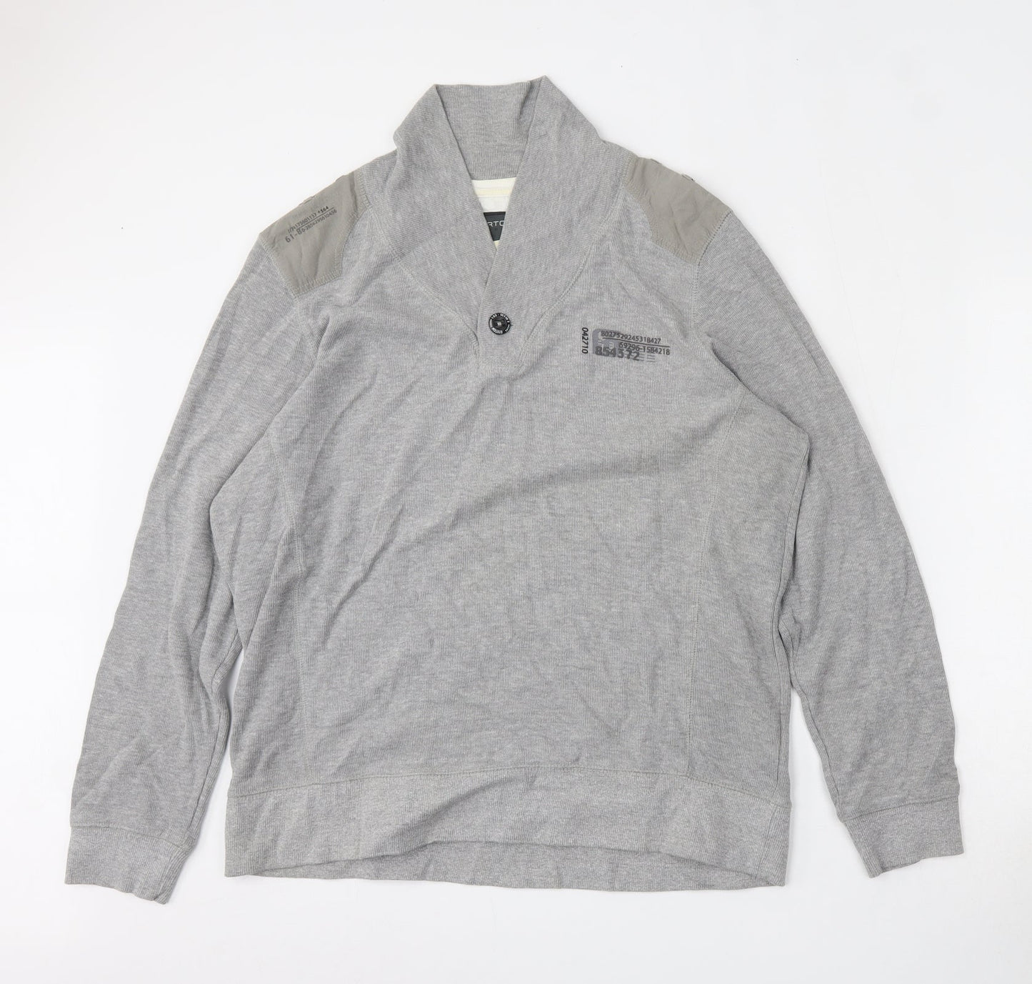 Burton Mens Grey Mock Neck  Cotton Pullover Jumper Size XL