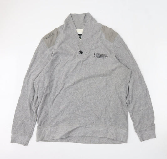 Burton Mens Grey Mock Neck  Cotton Pullover Jumper Size XL