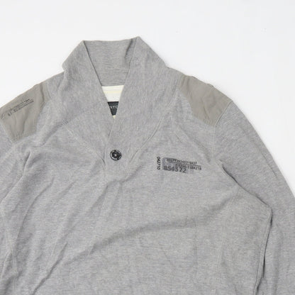 Burton Mens Grey Mock Neck  Cotton Pullover Jumper Size XL