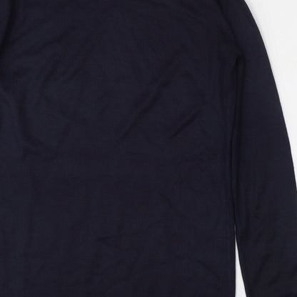 Brave Soul Mens Blue V-Neck  Acrylic Pullover Jumper Size S