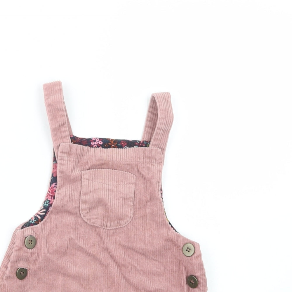 Dunnes Stores Baby Pink  Cotton Pinafore/Dungaree Dress  Size 18-24 Months  Square Neck Button