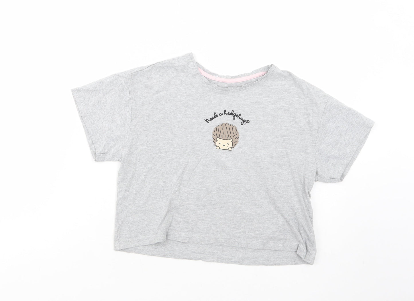 Womens UK Size S New Look Grey Cropped T-Shirt