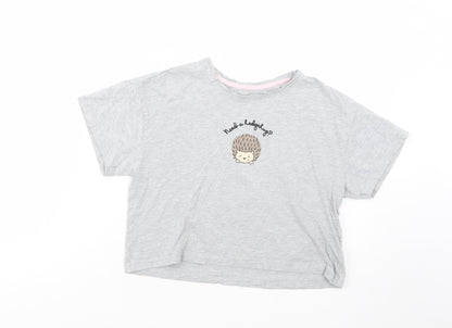 Womens UK Size S New Look Grey Cropped T-Shirt
