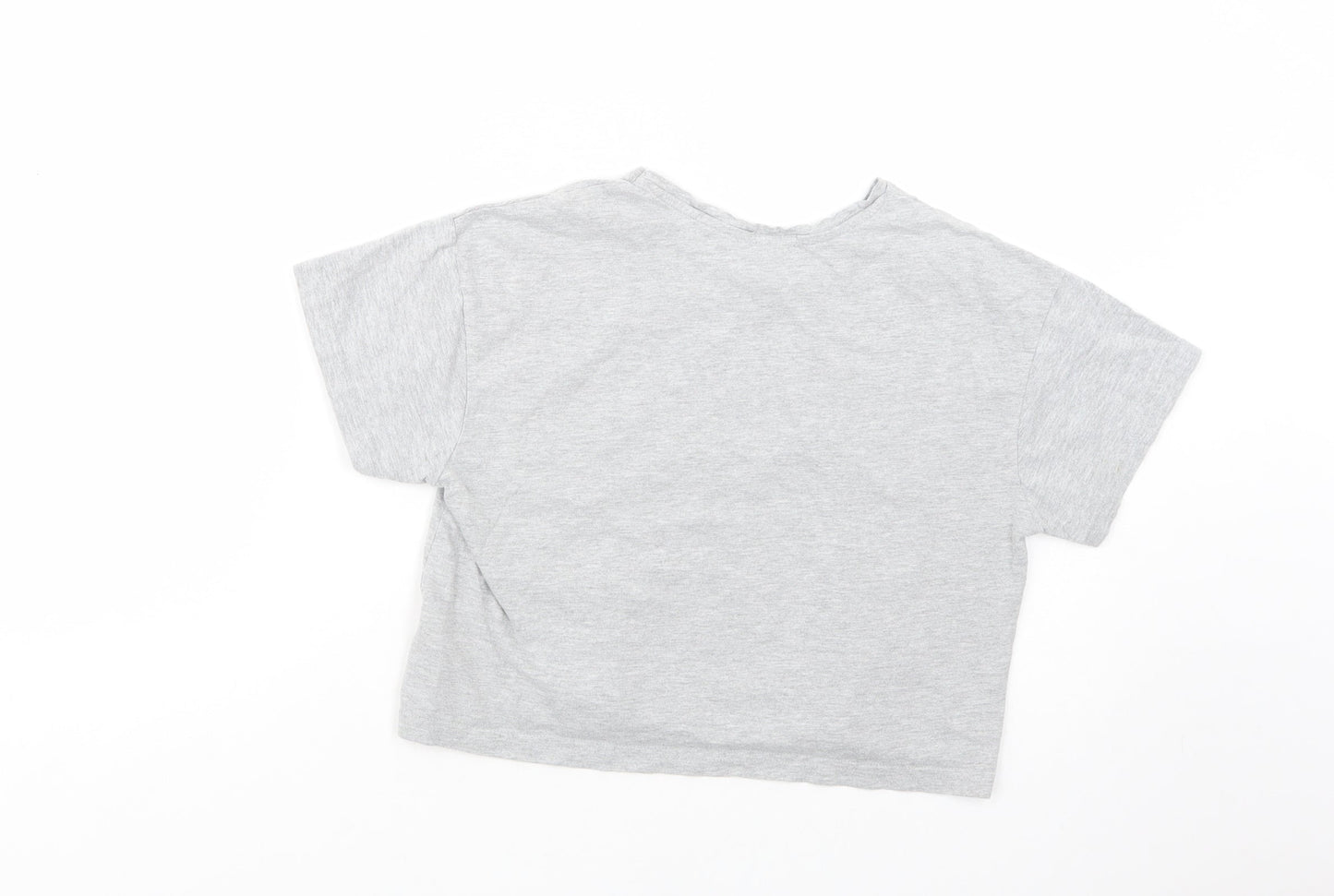 Womens UK Size S New Look Grey Cropped T-Shirt