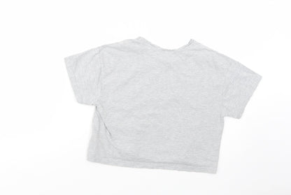 Womens UK Size S New Look Grey Cropped T-Shirt