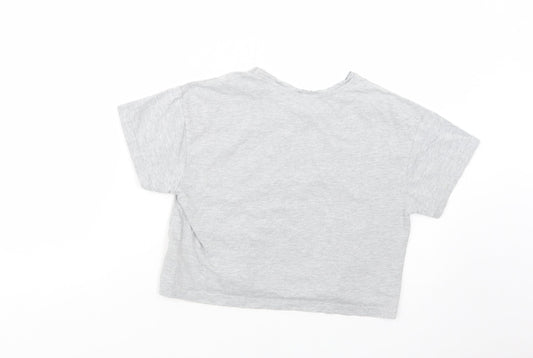 Womens UK Size S New Look Grey Cropped T-Shirt