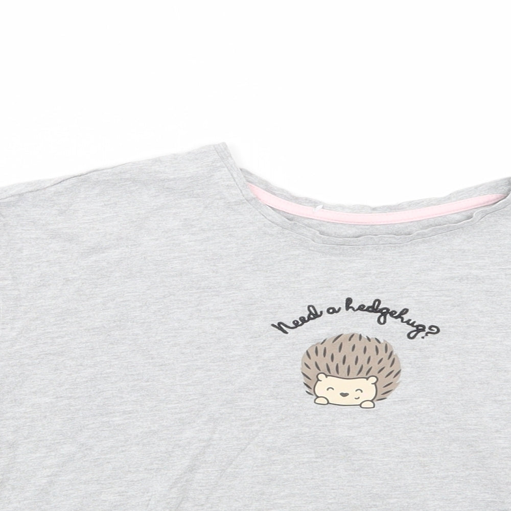 Womens UK Size S New Look Grey Cropped T-Shirt