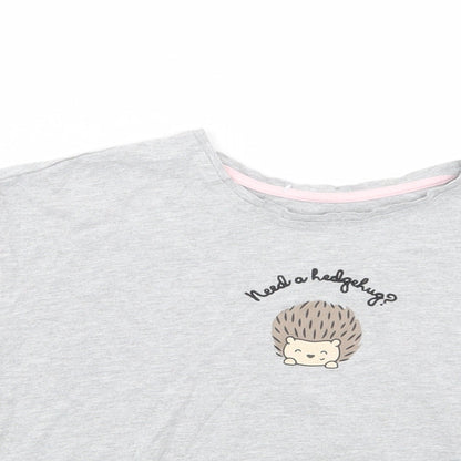 Womens UK Size S New Look Grey Cropped T-Shirt