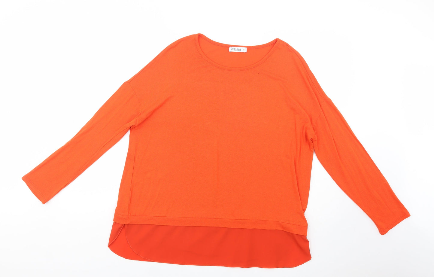Gallery Womens Orange Boat Neck  Viscose Pullover Jumper Size 16