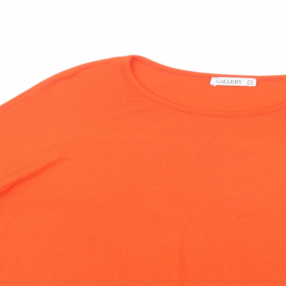 Gallery Womens Orange Boat Neck  Viscose Pullover Jumper Size 16