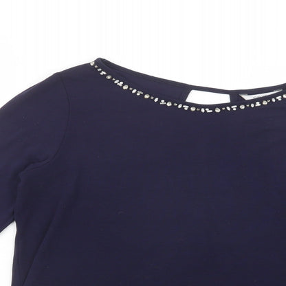 Womens UK Size 14 NEXT Blue Basic Blouse