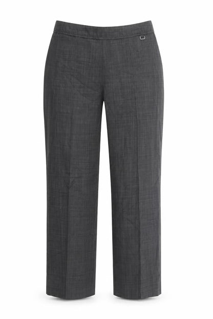 Front view of Marks & Spencer women’s grey polyester dress pants trousers, size UK 10, 24-inch leg regular